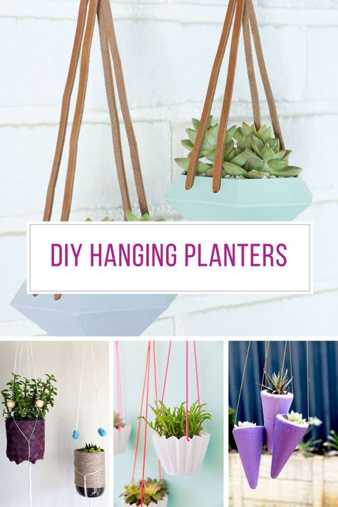 Loving these DIY hanging planter ideas! Thanks for sharing! Plant Diy Projects, Apartment Crafts, Diy Hanging Planters, Hanging Planter Ideas, Diy Planters Indoor, Water Candles Diy, Diy Hanging Planter, Plants Diy, Hanging Planters Indoor