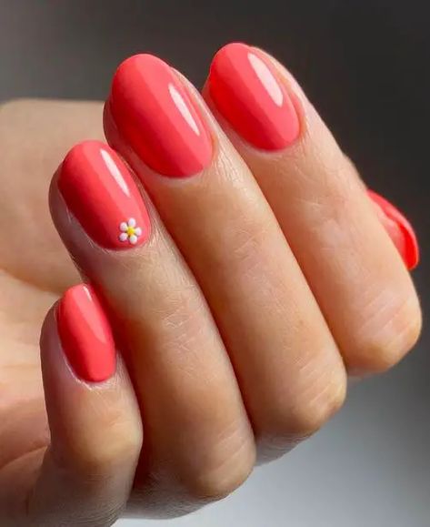 35 Bright Summer Nail Ideas Holiday Nails Summer 2023 Bright, Summer Sns Nails 2024, Pink Holiday Nails Summer, Holiday Nails Summer 2023, Coral Acrylic Nails, Uñas Color Coral, Coral Gel Nails, Holiday Nails Summer, Neon Coral Nails