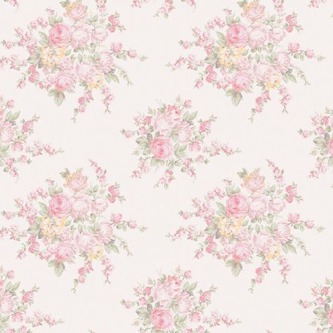 The Rose Blossom Pink Multi wallpaper design features an enchanting and timeless English floral design taken from he Shabby Chic by Rachel Ashwell® archive. Delicate bouquets of tea roses in exquisitely sunny shades of pink and soft sage accentuate your home with the tranquility of the English countryside. These summertime shades add a touch of faded elegance to any space. Rachel Ashwell, the designer behind the iconic Shabby Chic brand, invites you to immerse yourself into her whimsical world o Wallpaper Seamless Texture, Multi Wallpaper, Pink Floral Wallpaper, Shabby Chic Wallpaper, Rose Blossom, Chic Wallpaper, Rachel Ashwell, Pink Aura, Wallpaper Pink