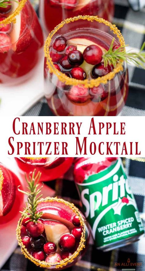 Cranberry Apple Spritzer Mocktail is a delicious, festive drink that is perfect for a holiday party or gathering. This mocktail is so easy to put together. #Ad #JoinTheFizztivities #SimplyBeverages #mocktail #Cranberry #Apple #FestiveMocktail Mocktail Cranberry, Cranberry Mocktail, Christmas Mocktails, Holiday Mocktail, Cranberry Apple, Drink Recipes Nonalcoholic, Festive Drinks, Christmas Brunch, Apple Cranberry