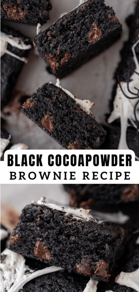 Black Velvet Brownies, Dark Chocolate Brownie Recipes, Recipes With Black Cocoa Powder, Black Cocoa Powder Brownies, Special Dark Cocoa Recipes, Black Forest Brownies Recipes, Desserts Using Cocoa Powder, Black Cocoa Brownies, Black Cocoa Recipes