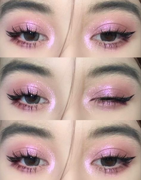 Black Pink Inspired Makeup, Casual Pink Makeup, Kpop Pink Makeup, Easy Pink Makeup Looks, Douyin Pink Makeup, Pink Grunge Makeup, Simple Pink Makeup Looks, Kpop Concert Makeup, Barbie Makeup Ideas