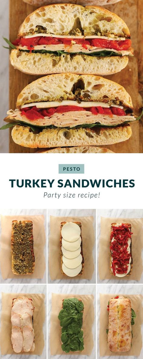 Grilled Roasted Red Pepper, Pesto, & Turkey Sandwiches Turkey Pesto Sandwich, Pesto Sandwich Recipe, Roasted Red Pepper Pesto, Pesto Turkey, Red Pepper Pesto, Turkey Pesto, Deli Turkey Recipes, Pepper Pesto, Turkey Sandwiches Recipes