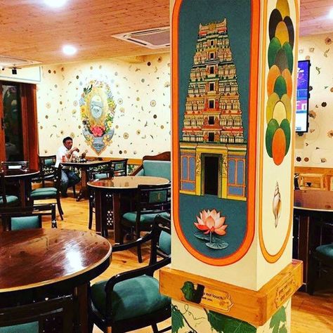 Juggernaut, Kailash Colony, New Delhi | LBB, Delhi Colourful Restaurant, Delhi Restaurants, South Indian Restaurant, Colorful Restaurant, Cafe Interiors, Indian Coffee, Hotel Ideas, Sandalwood Powder, Cheese Straws