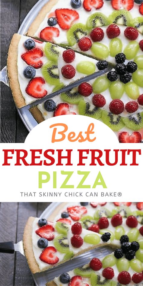 Fruit Pizza Frosting Recipe, Cookie Pizza Fruit, Recipe For Fruit Pizza, Fruit Cookie Pizza, Fruit Pizza With Cream Cheese, Homemade Fruit Pizza, Best Fruit Pizza, Pizza With Cream Cheese, Fresh Fruit Pizza