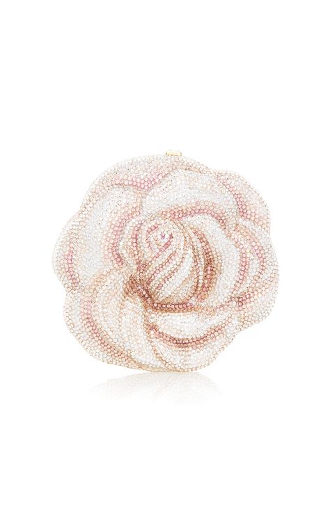 Judith Leiber - Women's Blush Rose Crystal Clutch - Pink - OS - Only At Moda Operandi Judith Leiber Handbags, Judith Leiber Bags, Rose Gold Satin, Judith Leiber Couture, Structured Top, Rose Bag, Satin Clutch, Rose Crystal, Unique Handbags