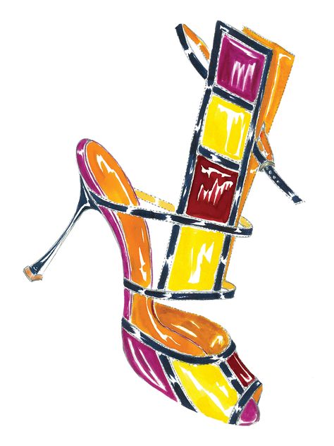 The Sketches | Manolo Blahnik Fashion Illustration Shoes, Cubist Movement, 18th Century Paintings, David Bailey, Shoes Illustration, Shoes Drawing, Ancient Myths, Creepy Art, Shoe Art