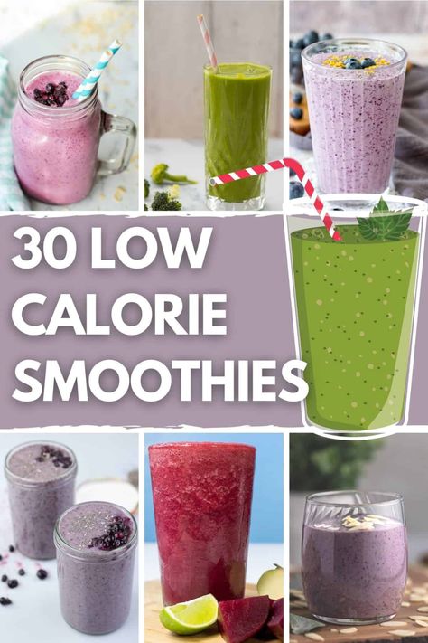 30 Low Calorie Smoothies: The Perfect Blend | Hurry The Food Up Low Calorie Smoothie Recipes, Cherry Vanilla Smoothie, Spinach Avocado Smoothie, Kiwi Banana Smoothie, Date Smoothie, Low Calorie Smoothies, Frozen Fruit Smoothie, Banana Protein Smoothie, Easy Green Smoothie