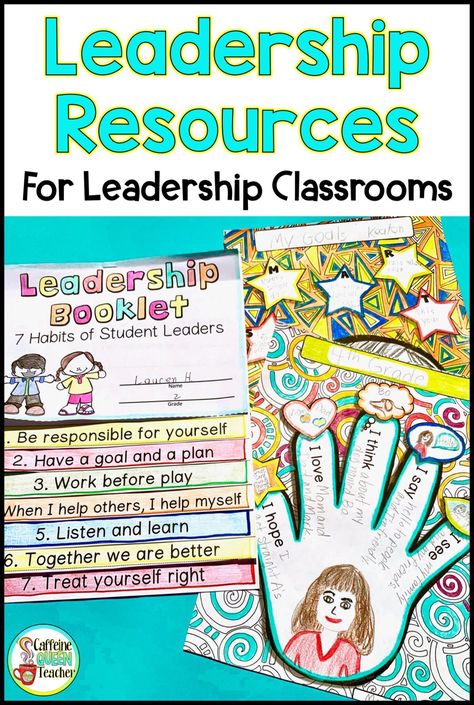 This HUGE leadership bundle can be used with any leadership program, but this is a complete kit on its own. Perfect for promoting student leaders and character education in schools and classrooms. Works great for 2nd grade, 3rd grade, 4th grade, and 5th grade classes, student council, group guidance, and character education classes. Leadership Crafts, Leadership Notebook, Leadership Classes, Student Ambassador, Student Leadership, Leadership Activities, Notebook Templates, Leadership Lessons, School Leadership