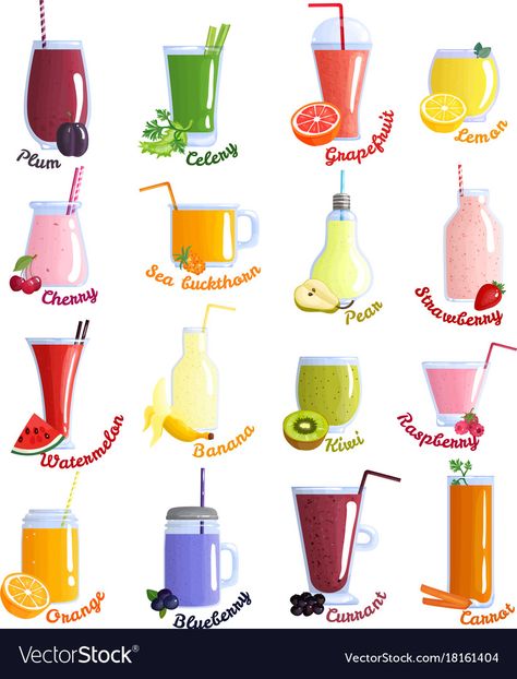 Smoothie Cocktails, Smoothie Illustration, Fruit Milkshake, Baking Prints, Juice Menu, Smoothie Menu, Juice Logo, Resep Smoothie, Fresh Smoothies