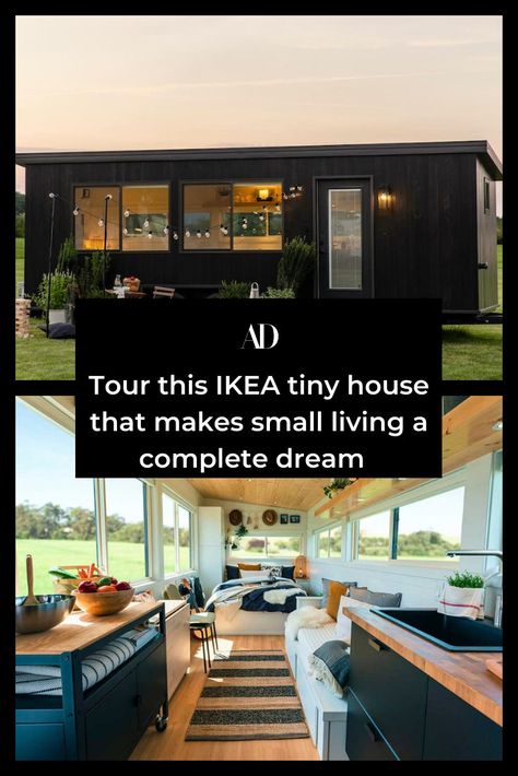 If you've ever wanted to live in an IKEA, now you can (sort of). Swedish furniture company IKEA hopes to give homeowners an abode that is equal measures chic, sustainable, functional, and affordable with its new tiny house. #tinyhome #outdoorliving #IKEA #chic #tinyhouse #minimalism #sustainable #functional #affordable Ikea Tiny House, Container Home Interior, Container Living, English Interior, Swedish Furniture, Kitchen Surfaces, Small House Design Plans, Ikea Home, House Beach