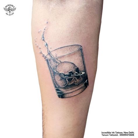 #whiskey #whisky #whiskeyglass #whiskyglass #whiskyglasstattoo contact us for Tattoos 09899473688 Whiskey Glass Skull Tattoo, Bottle Of Whiskey Tattoo, Whiskey Glass Tattoo Ideas, Skull Drink Tattoo, Whiskey Bottle Tattoo Design, Cigars And Whiskey Tattoo, Skull Whiskey Tattoo, Skull In Whiskey Glass Tattoo, Old Fashioned Tattoo Drink