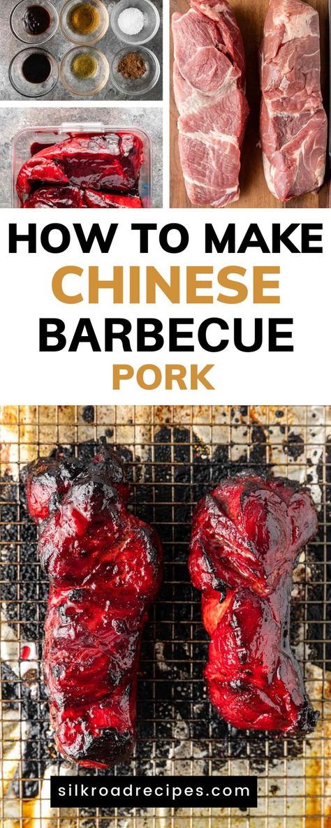 Chinese Pork Skewers, Asian Roast Pork Recipes, Baked Char Siu Pork, Asian Bbq Pork Tenderloin, Chinese Roasted Pork, Chat Sui Pork, Chinese Red Sauce For Dipping Bbq Pork, Chinese Red Sauce For Bbq Pork, Vietnamese Bbq Pork Recipes