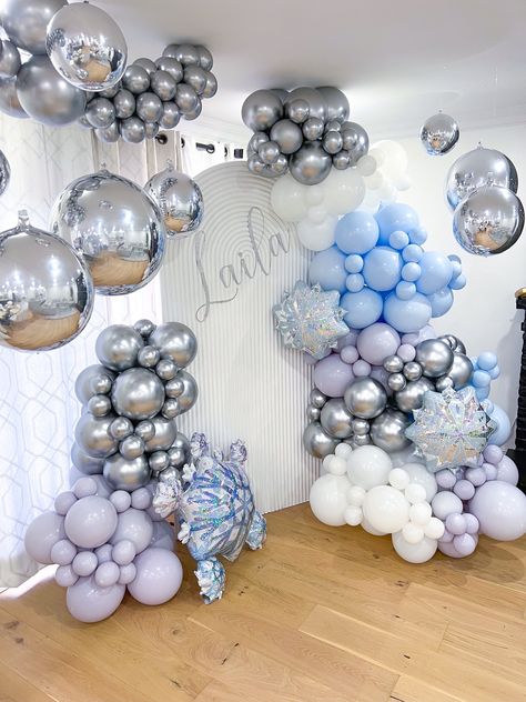 My take on an Frozen themed birthday
🤍❄️ a little winter wonderland featuring silver large balloons, snowflakes and a beautiful backdrop Winter Wonderland Theme, Frozen Themed, Balloon Crafts, Wonderland Theme, Large Balloons, Balloon Backdrop, Beautiful Backdrops, Bridal Showers, Baby Showers