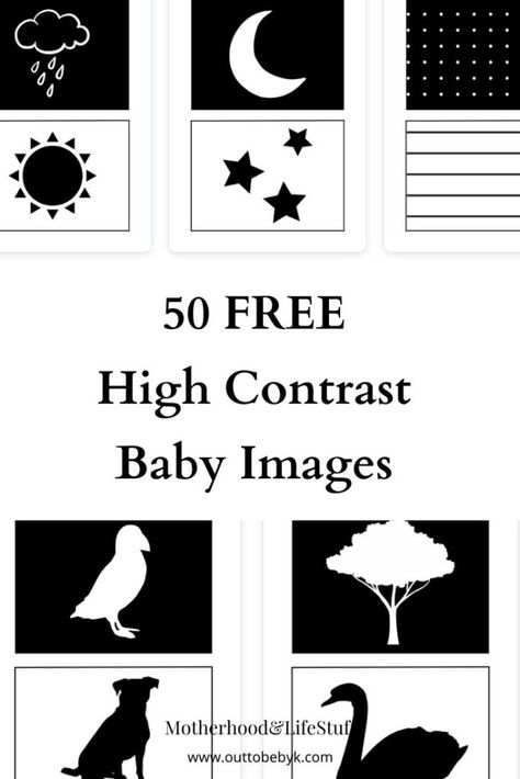 50 FREE High Contrast Baby Images  - Womanhood And LifeStuff Infant Printable Activities, High Contrast Newborn Printable, High Contrast For Newborns, Free Printable High Contrast Cards, Montessori Black And White Printable, High Contrast Baby Images, High Contrast Baby Book, Baby Black And White Pictures, Newborn Black And White Images