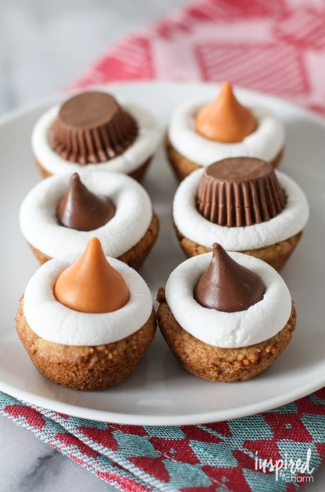 Cheerio Treats, S'mores Cookie Cups, Pie Cups, Smores Cookie, Funky Food, S Mores Cupcakes, Tailgating Food, Graham Cracker Cookies, Recipes Pumpkin