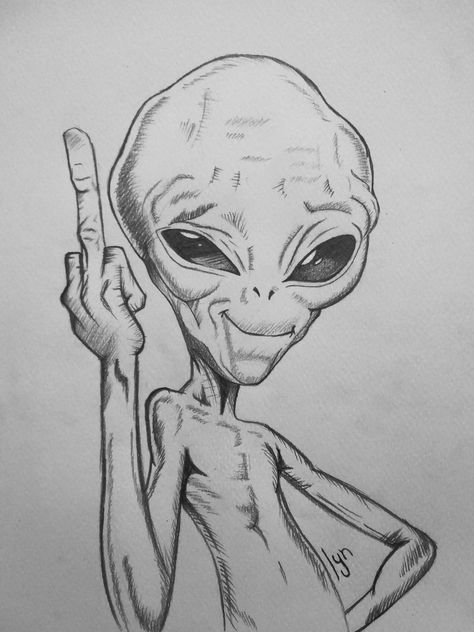 High Alien Drawing, Trippy Sketch Ideas Pencil, Cartoon Sketches Doodles, Cool Alien Drawings, Trippy Pencil Drawings, Alien Drawing Sketches, Cartoon Alien Drawing, Cute Animal Sketches Easy, Alien Art Drawing