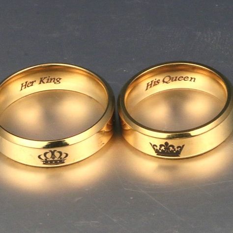 Cheap Gold Couple Rings, Couple Rings Gold Engagement Unique, Couple Rings Gold With Name, Couple Rings Wedding Gold With Name, Couple Rings Design Unique, Couples Gold Ring Design With Name, King Queen Couple Ring Gold, Couple Rings Gold, White Gold Engagement Rings Unique