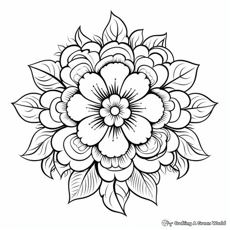 Floral Mandala Design, Mandellas Design Mandala Art, Summer Mandala, Mandala Drawing To Print, Mandala Coloring Pages Free Printable, Flower Mandala Coloring Pages, Flower Coloring Pages For Adults Free Printable, Cute Mandalas Coloring Book, Mandala Flower Design