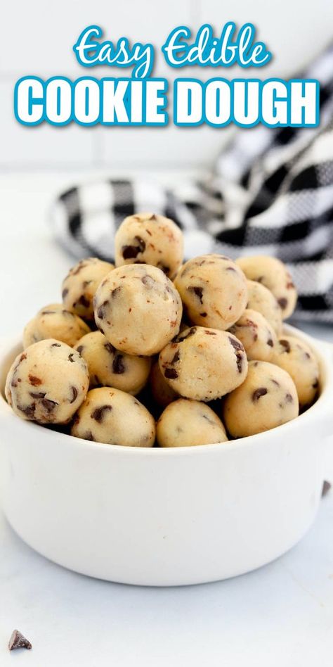 These Cookie Dough Bites are so easy to make and no baking! They are the perfect treat. Cookie Dough Cake Pops, Edible Cookie Dough Bites, Chocolate Chip Cookie Dough Bites, Easy Cookie Dough, Cookie Dough To Eat, Edible Cookie Dough Recipe, No Bake Cookie Dough, Raw Cookie Dough, Cookie Dough Bites