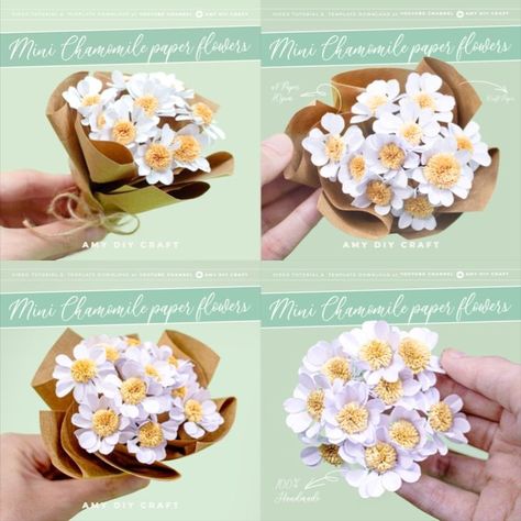 Paper Flower Mini, Paper Flower Bouquet Diy, Paper Flower Bouquets, Origami Flower Bouquet, Paper Flower Centerpieces, Diy Scrapbook Paper, Diy Paper Flowers, Paper Flower Arrangements, Paper Daisy