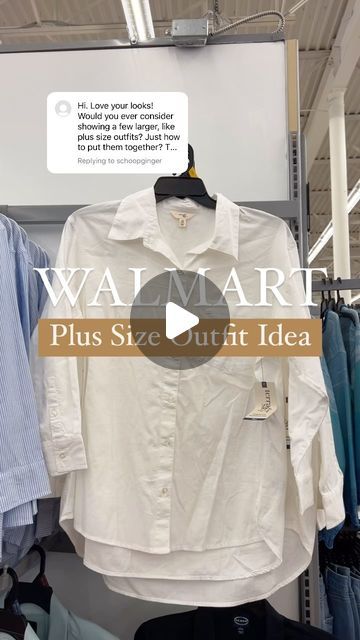 Dianna Baros on Instagram: "Comment LINK for links! This new Walmart button down shirt is a must-have, great quality and so versatile! It’s plus size 0X-4X, comes in four color ways, $17.98 ❤️

Follow my shop @budgetbabe on the @shop.LTK app to shop this post and get my exclusive app-only content!
https://liketk.it/4x4Fq

#walmartfashion #walmartreels #walmartoutfit #budgetfashion #budgetstyle #affordablefashion #affordablestyle #waitwhatwalmart #whoawaitwalmart #walmartgems #walmartfinds #outfitinspo #walmartshopper" How To Wear Oversized Button Up Shirt Plus Size, Plus Size Button Up Shirt Outfit, Walmart Plus Size Outfits 2024, Plus Size Walmart Outfits, Plus Size Button Down Shirt Outfit, Walmart Outfits, Walmart Fashion, Walmart Finds, Color Ways