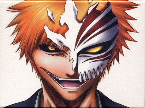 Ichigo's Fractured Hollow Mask Bleach Ichigo Hollow, Ichigo Hollow Mask, Bleach Figures, Bleach Tattoo, Bleach Anime Ichigo, Bleach Anime Art, Kurosaki Ichigo, Anime Bleach, Bleach Art