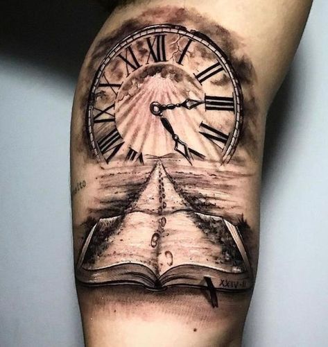 Your Perfect Tattoo: A Reflection of Your Love #tattoo #stencils #art #tattoos #ink #tattooartist Men Clock Tattoo Ideas, Tatto Clock, Birth Date Tattoo, Tato Jam, Time Clock Tattoo, Clock Tattoo Ideas, Time Piece Tattoo, Date Tattoo Ideas, Clock Tattoo Sleeve