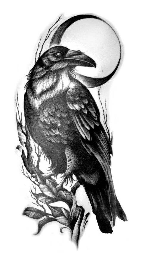 Black Crow Tattoos, Tattoo Crane, Rabe Tattoo, Crow Tattoo Design, Black Bird Tattoo, Crow Tattoo, Warrior Tattoos, Nordic Tattoo, Raven Tattoo