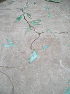 cute idea for cracked concrete Cracked Concrete, Floor Paint, House Family, Vine Leaves, Concrete Projects, Concrete Floor, Life Inspiration, Concrete Floors, Outdoor Projects