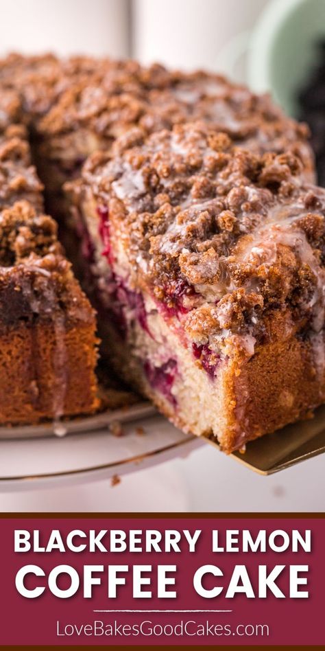 Blackberry Lemon Coffee Cake recipe Blackberry Lemon Bundt Cake, Blackberry Bundt Cake Recipe, Blackberry Breakfast Cake, Blackberry Coffee Cake Recipes, Bird Dessert, Cream Cheese Crumb Cake, Blackberry Recipes Easy, Blackberry Coffee Cake, Brown Sugar Crumble Topping