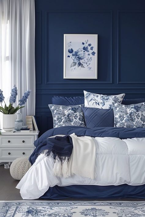 29 Minimal Blue Bedroom Ideas 3 Blue Living Room Paint, Living Room Decor India, Living Room Ideas Blue, Blue Living Room Inspiration, Blue Living Rooms, Room Ideas Blue, Uncluttered Bedroom, Color Scheme Blue, Living Room Colour