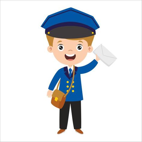 Postman Cartoon Image, Postman Drawing, Postman Cartoon, Postman Illustration, Verbs For Kids, Jolly Phonics Activities, Community Helpers Preschool Activities, Running Cartoon, Work Cartoons