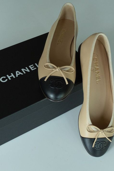 Chanel Ballet Flats Review Ballet Flats Chanel, Channel Ballet Flats, Chanel Ballerina Flats Outfits, Chanel Flats Ballet, Channel Flats, Chanel Flats Outfit, Chanel Ballet Flats Outfit, Chanel Flat Shoes, Chanel Shoes Outfit