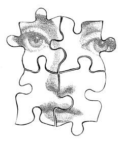 Puzzle pieces woman face -CLiNG RUBBER STAMP by Cherry Pie Art Stamps Puzzle Piece Art, Puzzle Drawing, Pie Art, Puzzle Tattoos, Sketch Template, Alchemy Art, Art Stamps, Best Selling Author, Graph Paper Art