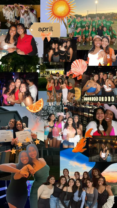 Collage With Friends, Friend Collage, Ring Dunk, Orange Collage, April Dump, Friends Collage, Friends Group Photo, Collage Background, Collage Template