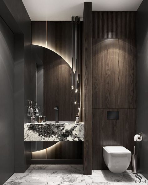 Simple Bathroom Designs, Bathroom Design Black, Modern Small Bathrooms, Luxury Master Bathrooms, Bathroom Inspiration Modern, Bathroom Decor Luxury, Washroom Design, Bathroom Mirror Lights, Powder Room Design