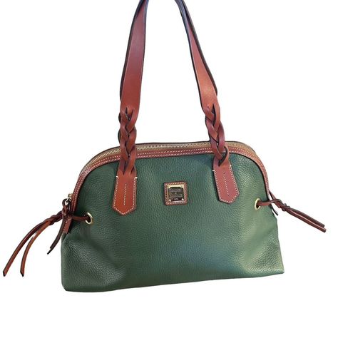 Genuine Dooney & Bourke Small Domed With Braids Leather Ivy Green. Rare Find - No Longer Made Excellent Condition.- Barely Worn Small Initials Inside (Barely Noticeable) No Major Stains Or Flaws Measurements Length 15.5 Height 10 With 4.25 Comes From Nonsmoking Home Orders Ship Out 1 Business Day Dooney & Bourke Bags, Braided Leather, Green Brown, Dooney Bourke, Green And Brown, Pebbled Leather, Green Colors, Ivy, Bags Handbags