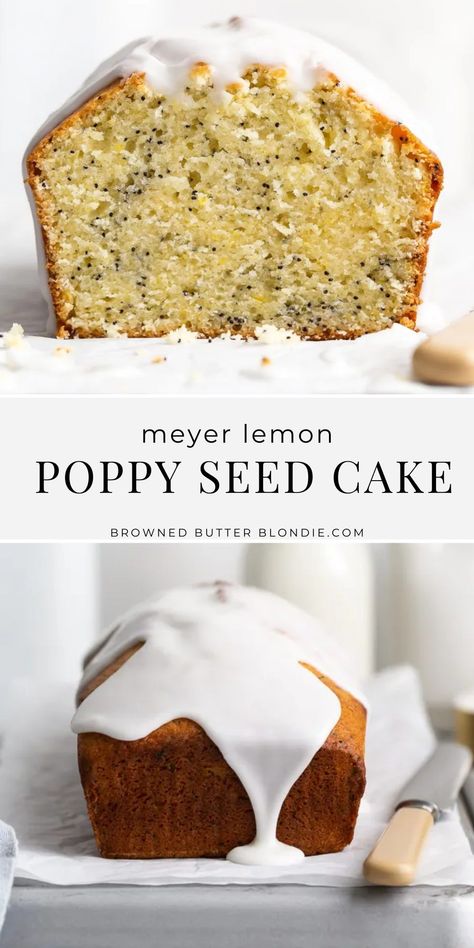 Lemon Poppyseed Bread Healthy, Easy Lemon Poppyseed Cake, Meyer Lemon Poppyseed Bread, Best Lemon Poppyseed Cake, Lemon Poppy Seed Loaf Recipe, Lemon Poppyseed Loaf Cake, Lemon And Poppy Seed Loaf, Poppy Seed Cakes, Lemon Poppyseed Bread With Glaze