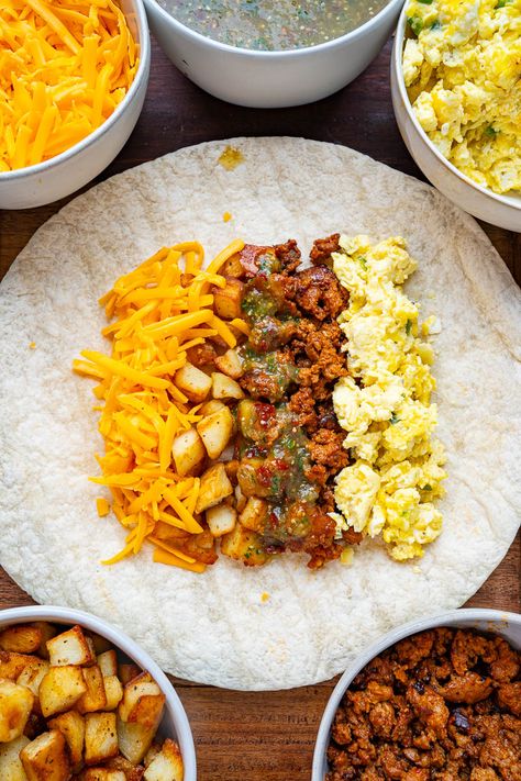 Breakfast Burritos Turkey Bacon Breakfast Burrito, Turkey Sausage Breakfast Burritos, Italian Sausage Breakfast Burrito, Camping Breakfast Potatoes, Chipotle Breakfast Burrito, Ham And Egg Breakfast Burrito, Healthy Breakfast Meats, Loaded Breakfast Burritos, Diner Breakfast Ideas