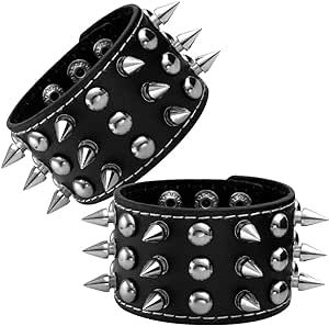 Spiked Cuffs, Cool Mens Bracelets, Punk Diy, Punk Rock Jewelry, Biker Bracelet, Spike Bracelet, Leather Bangle, Brown Leather Bracelet, Black Leather Bracelet