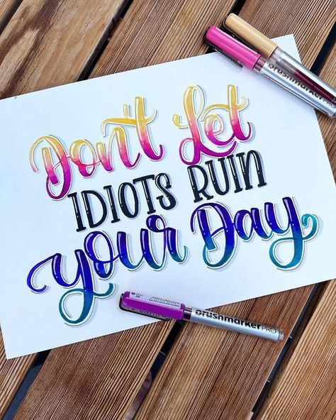 Blending Watercolors, Calligraphy Quotes Doodles Design, Aesthetic Calligraphy Quotes, Hand Lettered Quotes Doodles, Watercolor Calligraphy Quotes, Handlettering Ideas, Bujo Lettering, Drawing Typography, Handwriting Inspiration