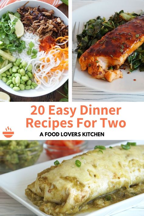 Looking for delicious dinner ideas for two? Our collection of everyday dinner recipes for couples is here to save the day! From quick and easy meals to flavorful dishes, find inspiration to satisfy your taste buds. #dinnerfortwo #easyrecipes #flavorfulmeals Unique Meals For Two, Nice Dinner Recipes For Two, Meal For 2 Ideas, Small Casseroles For Two, Couple Meal Ideas, Two Person Recipes, Lunch For Two People, 2 Person Meals Dinners, Dinner Recipes For Couples