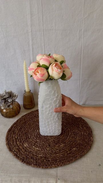 Peri Azizov on Instagram: "Diy recycled plastic bottle vase ✨
Save for later and follow for more diy ideas 💫" Plastic Bottle Vase, Diy Recycle Plastic, Diy Recycle, Instagram Diy, Save For Later, Bottle Vase, Plastic Bottle, Recycle Plastic Bottles, Recycled Plastic