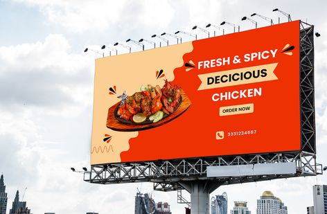 Food Hoarding Design, Graphic Design Billboard, Billboard Banner Design, Billboard Design Ideas Graphics, Food Billboard Design, Billboard Design Advertising, Billboard Design Inspiration, Food Billboard, Billboard Inspiration