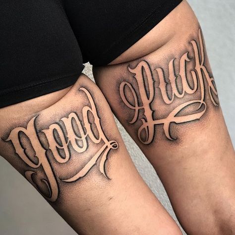 Tattoo Behind Thigh, Lettering Tattoos, Bubble Letter Fonts, Writing Fonts, Writing Tattoos, Back Tattoo Women, Bubble Letters, Tattoo Lettering, Tattoo Fonts