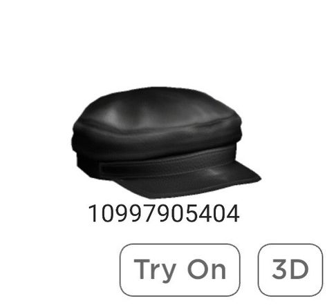 Roblox Black Hat Code, Roblox Cap Codes, Hat Roblox Code, Roblox Hats Codes, Roblox Hat Codes, Roblox Codes For Accessories, Black Leather Beret, Cap Code, Cute Blonde Hair