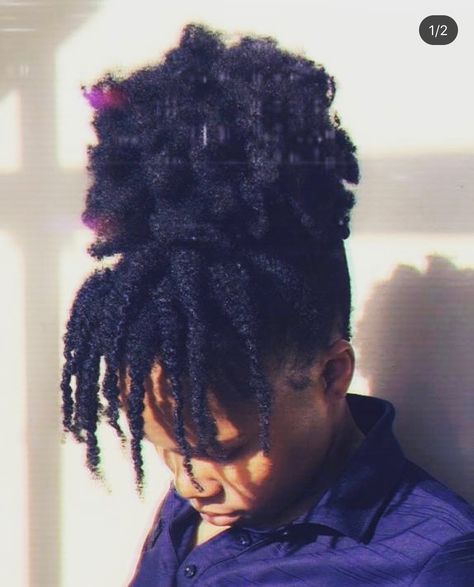 4c puff with twisted bangs 4c Hair Bangs, Twist Bangs Hairstyle, 4c Puff, Twist Bangs, Twisted Bangs, Puff Ponytail, Poofy Hair, Twist Bun, Bald Hair