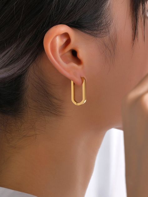 Geometric Jewellery, Geo Design, Dainty Gold Jewelry, Embellished Fashion, Open Hoop Earrings, Gold Collar, Square Earrings, Watches Women Fashion, Pearl Charms