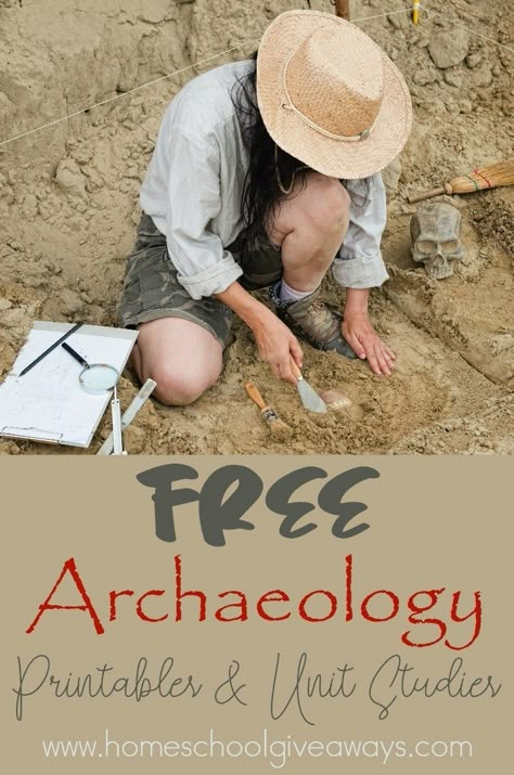 FREE Archaeology Printables and Unit Studies (Instant Download - Archaeology Observations Journal Page) - Homeschool Giveaways Dinosaur Unit Study, Archaeology For Kids, Archaeology Dig, Unit Studies Homeschool, Homeschool Freebies, History Activities, Egypt History, Homeschool History, Teaching Social Studies